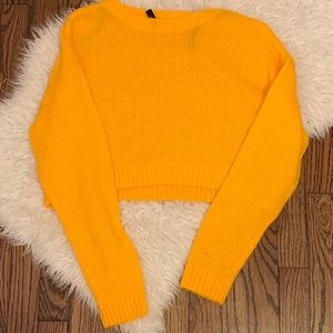yellow cropped sweater